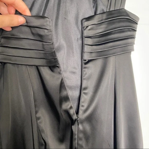 House of Dereon Satin Black & White Bow Dress Size 12 ALTERED - Picture 4 of 6